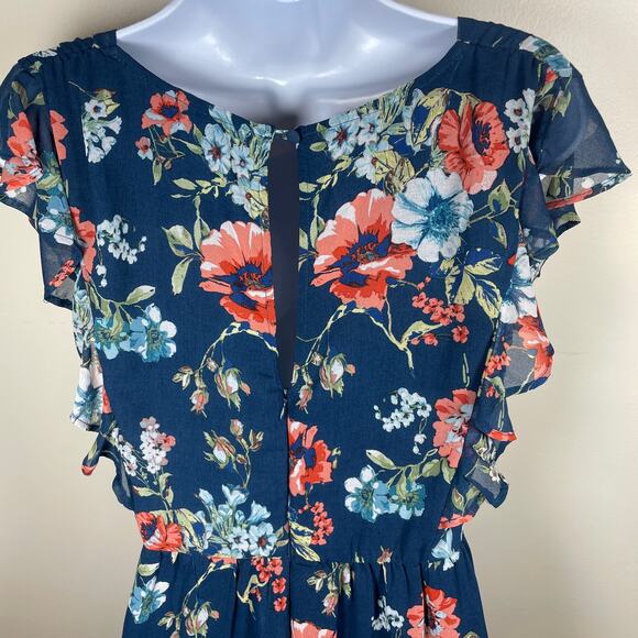Alter'd State Maxi Dress S Navy Blue Floral Boho Cottagecore Modest Church Fairy - Picture 12 of 14